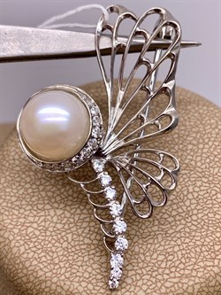 *Брошь Белый Жемчуг д.11*11,5мм арт. 4.0235.0.b-434 Вес 6,36 г - фото 294488 *Брошь Белый Жемчуг д.11*11,5мм арт. 4.0235.0.b-434 Вес 6,36 г - фото 294488