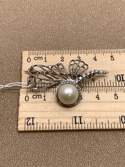 *Брошь Белый Жемчуг д.11*11,5мм  арт. 4.0235.0.b-427 Вес 6,63 г - фото 294491 *Брошь Белый Жемчуг д.11*11,5мм  арт. 4.0235.0.b-427 Вес 6,63 г - фото 294491