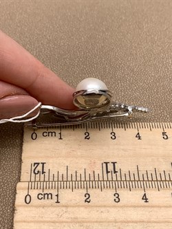 *Брошь Белый Жемчуг д.11*11,5мм  арт. 4.0235.0.b-427 Вес 6,63 г - фото 294493 *Брошь Белый Жемчуг д.11*11,5мм  арт. 4.0235.0.b-427 Вес 6,63 г - фото 294493