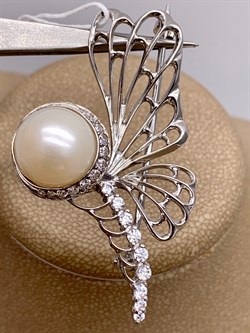 *Брошь Белый Жемчуг д.11*11,5мм  арт. 4.0235.0.b-427 Вес 6,63 г - фото 294494 *Брошь Белый Жемчуг д.11*11,5мм  арт. 4.0235.0.b-427 Вес 6,63 г - фото 294494