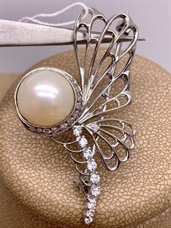 *Брошь Белый Жемчуг д.11*11,5мм  арт. 4.0235.0.b-427 Вес 6,63 г - фото 294495 *Брошь Белый Жемчуг д.11*11,5мм  арт. 4.0235.0.b-427 Вес 6,63 г - фото 294495