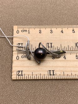 *Брошь Черный Жемчуг д.10*10,5мм арт. 4.0201.8.b-888 Вес 3,5 г - фото 294509 *Брошь Черный Жемчуг д.10*10,5мм арт. 4.0201.8.b-888 Вес 3,5 г - фото 294509