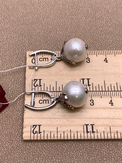 *Серьги Белый Жемчуг Барокко д.12*14мм арт. 2.5450.1.x-431 Вес 8,64 г - фото 294533 *Серьги Белый Жемчуг Барокко д.12*14мм арт. 2.5450.1.x-431 Вес 8,64 г - фото 294533