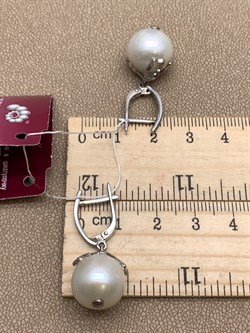 *Серьги Белый Жемчуг Барокко д.12*14мм арт. 2.5450.1.x-431 Вес 8,64 г - фото 294534 *Серьги Белый Жемчуг Барокко д.12*14мм арт. 2.5450.1.x-431 Вес 8,64 г - фото 294534