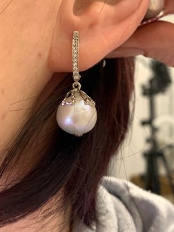 *Серьги Белый Жемчуг Барокко д.12*14мм арт. 2.5450.1.x-431 Вес 8,64 г - фото 294538 *Серьги Белый Жемчуг Барокко д.12*14мм арт. 2.5450.1.x-431 Вес 8,64 г - фото 294538