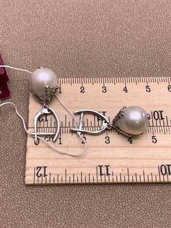 *Серьги Белый Жемчуг Барокко д.12*14мм арт. 2.5450.1.x-582 Вес 8,12 г - фото 294540 *Серьги Белый Жемчуг Барокко д.12*14мм арт. 2.5450.1.x-582 Вес 8,12 г - фото 294540