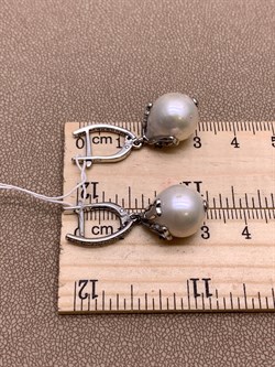 *Серьги Белый Жемчуг Барокко д.12*14мм арт. 2.5450.1.x-582 Вес 8,12 г - фото 294541 *Серьги Белый Жемчуг Барокко д.12*14мм арт. 2.5450.1.x-582 Вес 8,12 г - фото 294541