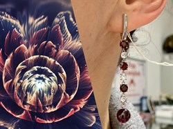 *Серьги Гранат Фианит арт. 2340821511-383 Вес 7,26 г - фото 294657 *Серьги Гранат Фианит арт. 2340821511-383 Вес 7,26 г - фото 294657