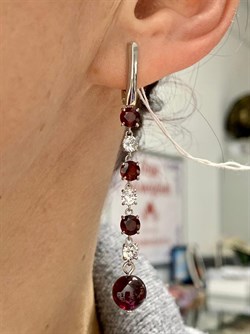 *Серьги Гранат Фианит арт. 2340821511-383 Вес 7,26 г - фото 294658 *Серьги Гранат Фианит арт. 2340821511-383 Вес 7,26 г - фото 294658