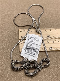 *Колье р.55 Змейка Микс Марказит Черный Оникс арт. Л 486-533 вес 29,48 г - фото 294723 *Колье р.55 Змейка Микс Марказит Черный Оникс арт. Л 486-533 вес 29,48 г - фото 294723