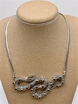*Колье р.55 Змейка Микс Марказит Черный Оникс арт. Л 486-533 вес 29,48 г - фото 294728 *Колье р.55 Змейка Микс Марказит Черный Оникс арт. Л 486-533 вес 29,48 г - фото 294728