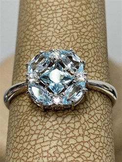 *Кольцо р.18,5 Голубой Топаз арт. 3757003005-157 Вес 2 г - фото 294743 *Кольцо р.18,5 Голубой Топаз арт. 3757003005-157 Вес 2 г - фото 294743