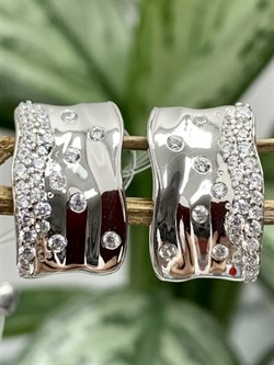 *Серьги Белый Фианит арт. 2340201155л-426 Вес 3,77 г - фото 294808