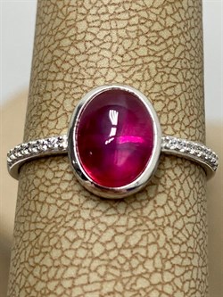 *Кольцо р.18 Звездчатый Корунд Рубин синт арт. 1340940368л-3-982 Вес 1,92 г - фото 294840