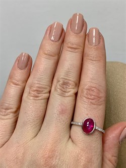 *Кольцо р.20 Звездчатый Корунд Рубин синт арт. 1340940368л-3-991 Вес 2,01 г - фото 294860