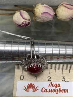 *Кольцо р.17 Звездчатый Корунд Рубин синт арт. 1340940251-3-795 Вес 4,68 г - фото 294901