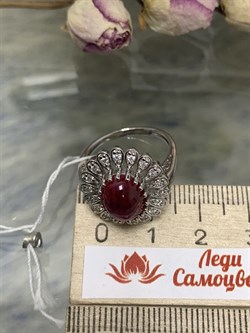 *Кольцо р.17 Звездчатый Корунд Рубин синт арт. 1340940251-3-795 Вес 4,68 г - фото 294902