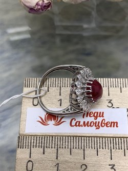*Кольцо р.17 Звездчатый Корунд Рубин синт арт. 1340940251-3-795 Вес 4,68 г - фото 294903