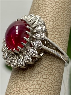 *Кольцо р.17 Звездчатый Корунд Рубин синт арт. 1340940251-3-795 Вес 4,68 г - фото 294907