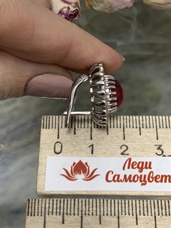 *Серьги Звездчатый Корунд Рубин синт арт. 2340940251-3-794 Вес 7,72 г - фото 294912