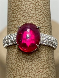 *Кольцо р.17 Звездчатый Корунд Рубин синт арт. 1340940373л-3-432 Вес 2,66 г - фото 294921
