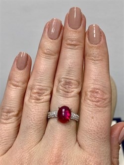 *Кольцо р.17 Звездчатый Корунд Рубин синт арт. 1340940373л-3-432 Вес 2,66 г - фото 294922