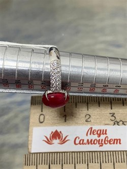 *Кольцо р.17 Звездчатый Корунд Рубин синт арт. 1340940373л-3-432 Вес 2,66 г - фото 294924