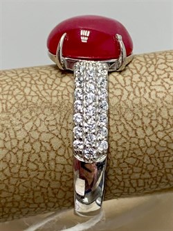 *Кольцо р.17 Звездчатый Корунд Рубин синт арт. 1340940373л-3-432 Вес 2,66 г - фото 294928