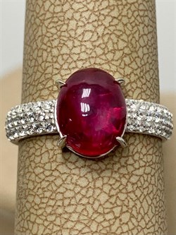 *Кольцо р.17,5 Звездчатый Корунд Рубин синт арт. 1340940373л-3-326 Вес 2,72 г - фото 294931