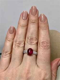 *Кольцо р.17,5 Звездчатый Корунд Рубин синт арт. 1340940373л-3-326 Вес 2,72 г - фото 294932