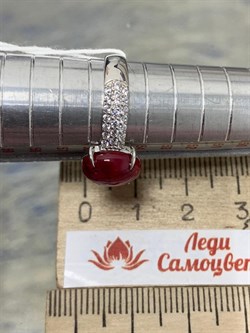 *Кольцо р.17,5 Звездчатый Корунд Рубин синт арт. 1340940373л-3-326 Вес 2,72 г - фото 294934