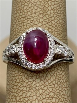 *Кольцо р.18 Звездчатый Корунд Рубин синт арт. 1340940182л-3-126 Вес 3,19 г - фото 294941