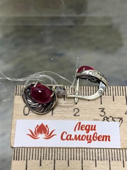 *Серьги Корунд Рубин синт арт. 2310941601-3-001 Вес 5,34 г - фото 294973 *Серьги Корунд Рубин синт арт. 2310941601-3-001 Вес 5,34 г - фото 294973