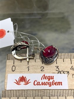 *Серьги Корунд Рубин синт арт. 2310941601-3-001 Вес 5,34 г - фото 294974 *Серьги Корунд Рубин синт арт. 2310941601-3-001 Вес 5,34 г - фото 294974