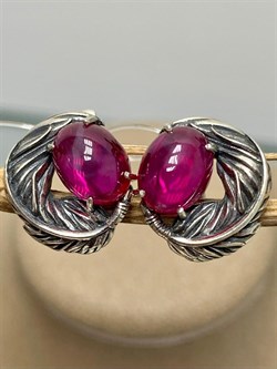 *Серьги Корунд Рубин синт арт. 2310941601-3-001 Вес 5,34 г - фото 294978 *Серьги Корунд Рубин синт арт. 2310941601-3-001 Вес 5,34 г - фото 294978