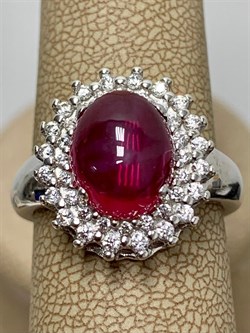 *Кольцо р.18,5 Звездчатый Корунд Рубин синт арт. 1340940150л-3-246 Вес 6,82 г - фото 294980