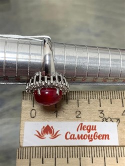 *Кольцо р.18,5 Звездчатый Корунд Рубин синт арт. 1340940150л-3-246 Вес 6,82 г - фото 294983
