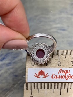 *Кольцо р.18,5 Звездчатый Корунд Рубин синт арт. 1340940150л-3-246 Вес 6,82 г - фото 294986