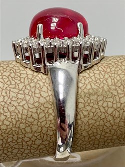 *Кольцо р.18,5 Звездчатый Корунд Рубин синт арт. 1340940150л-3-246 Вес 6,82 г - фото 294987