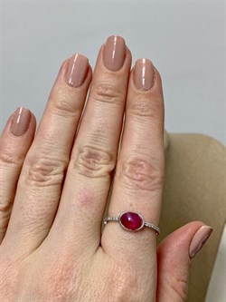 *Кольцо р.18,5 Звездчатый Корунд Рубин синт арт. 1340940375л-3-532 Вес 1,45 г - фото 295001