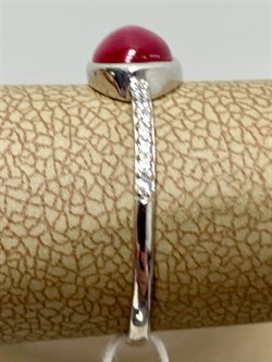 *Кольцо р.18,5 Звездчатый Корунд Рубин синт арт. 1340940375л-3-532 Вес 1,45 г - фото 295007