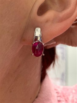 *Серьги Звездчатый Корунд Рубин синт арт. 2340940370-3-749 Вес 3,50 г - фото 295010 *Серьги Звездчатый Корунд Рубин синт арт. 2340940370-3-749 Вес 3,50 г - фото 295010