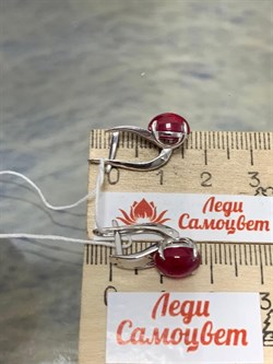 *Серьги Звездчатый Корунд Рубин синт арт. 2340940370-3-749 Вес 3,50 г - фото 295012 *Серьги Звездчатый Корунд Рубин синт арт. 2340940370-3-749 Вес 3,50 г - фото 295012