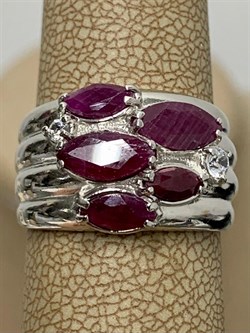 *Кольцо р.16,5 Рубин арт. 3987002467-10-915 Вес 5,9 г - фото 295626