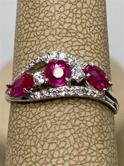 *Кольцо р.17,5 Рубин арт. 3987002457-10-016 Вес 1,86 г - фото 295655