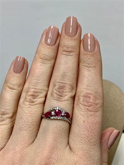 *Кольцо р.17,5 Рубин арт. 3987002457-10-016 Вес 1,86 г - фото 295656