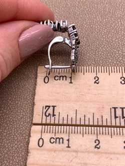 *Серьги Виноградная Гроздь Микс Марказит Гранат Пироп арт. HE697-447 вес 7,67 г - фото 295791