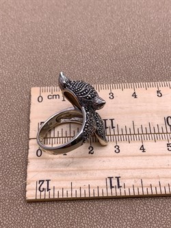 *Кольцо р.19 Лисичка Гранат Марказит арт. HR781-064 вес 10,06 г - фото 295810