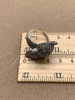 *Кольцо р.19 Лисичка Гранат Марказит арт. HR781-064 вес 10,06 г - фото 295811