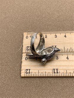 *Кольцо р.19 Лисичка Гранат Марказит арт. HR781-064 вес 10,06 г - фото 295812